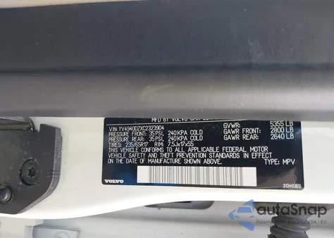 2012 Volvo Xc60 3.2/3.2 Platinum/3.2 Premier/3.2 Premier Plus z USA, uszkodzony, nr VIN YV4940DZXC2323904